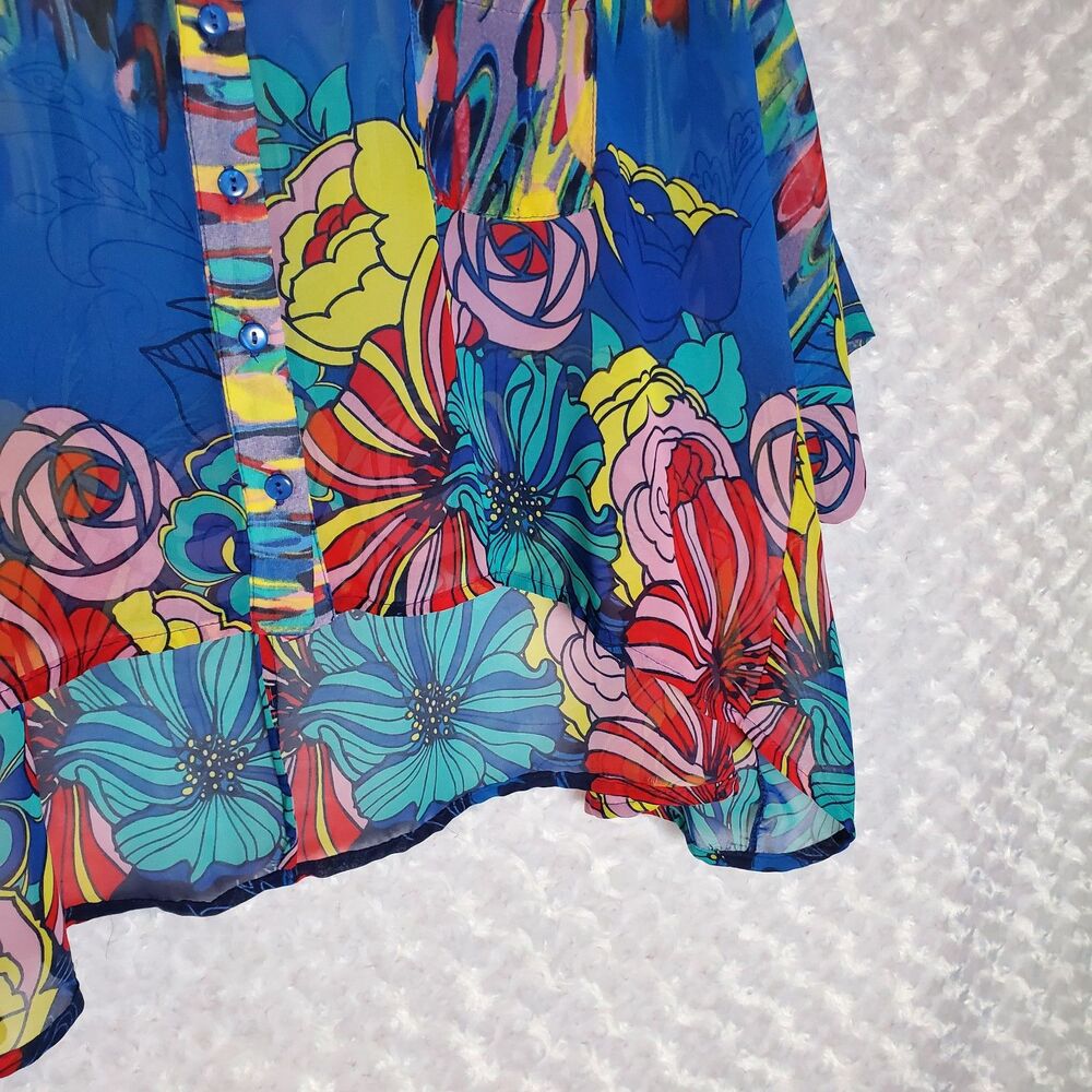 21st Delicious Colorful Patterned Blouse Size M - Picture 5 of 9